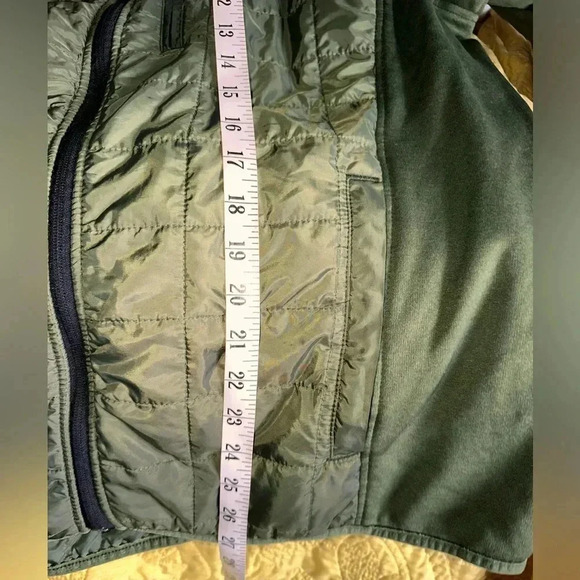 Men’s Xl Orvis olive green mixed media zip up jacket . Micro fleece & part puff. - Picture 12 of 12
